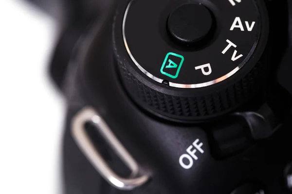 Primo piano della fotocamera dslr — Foto Stock