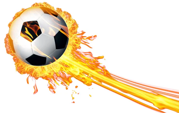 Voetbal in brand vlammen — Stockfoto