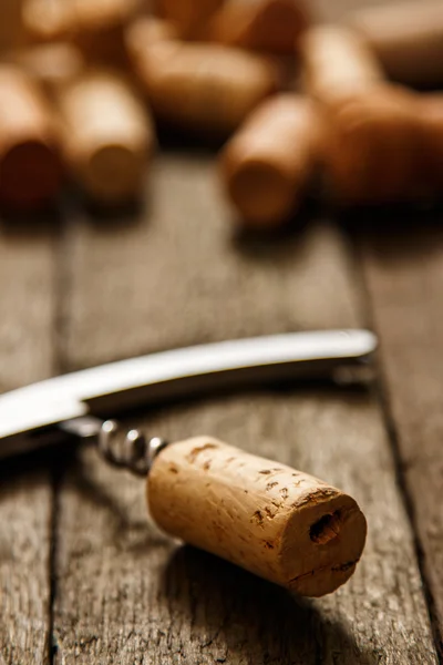 Sacacorchos y tapones de vino — Foto de Stock