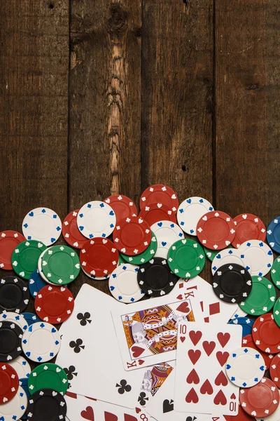 포커 카드와 칩 — 스톡 사진