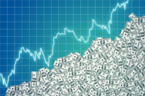 Grafik zum steigenden Dollar — Stockfoto