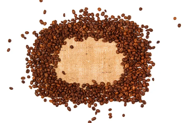 Coffee and sackcloth — Stock Photo, Image