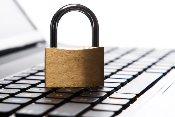 Padlock on keyboard — Stock Photo, Image