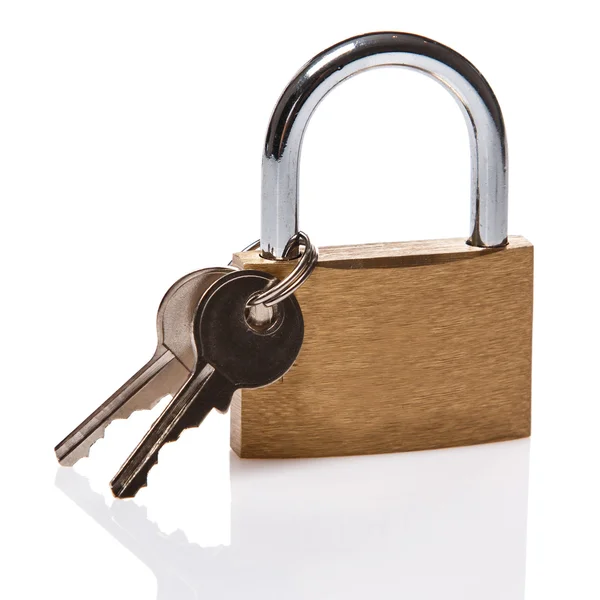 Padlock on white background — Stock Photo, Image