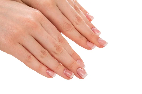 Hands with french manicure — Stock Photo, Image