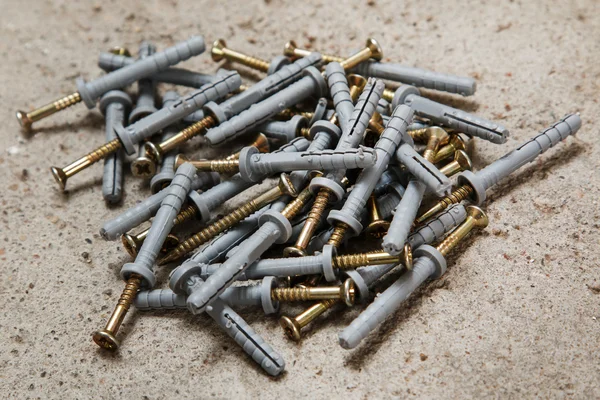 Dowels and screws — Stock Photo, Image