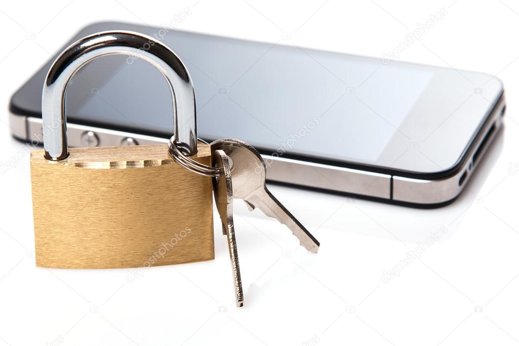 Smartphone and padlock