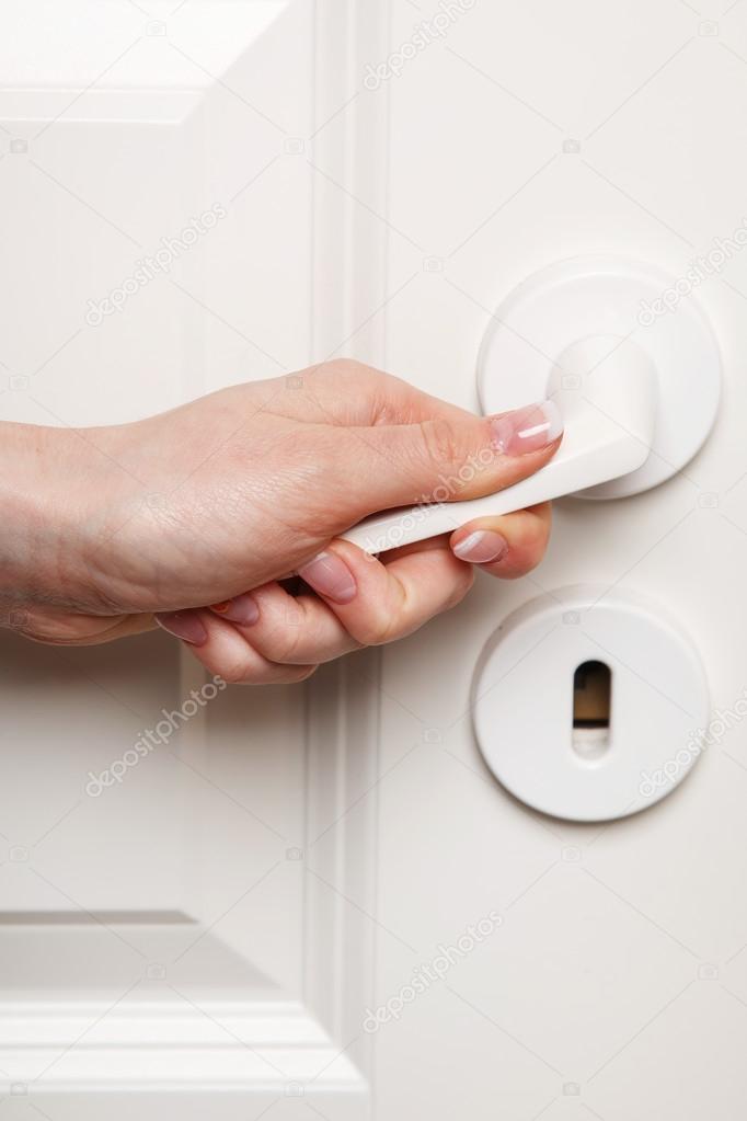 Female Hand On Door Handle Stock Photo C Ay Photo 66959023