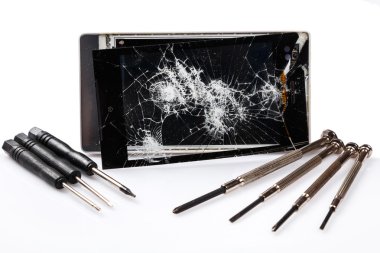 kırık ekran ile Smartphone