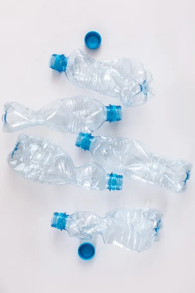 Используемые пластиковые бутлы — стоковое фото