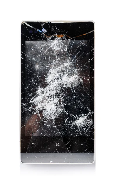 Damaged display on smartphone — Stock Photo, Image