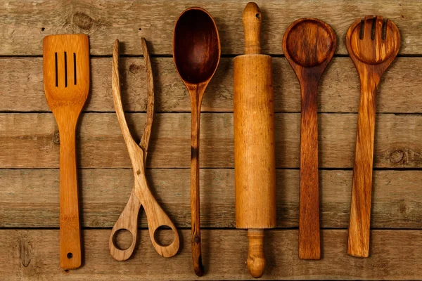 Utensílios de cozinha de madeira — Fotografia de Stock