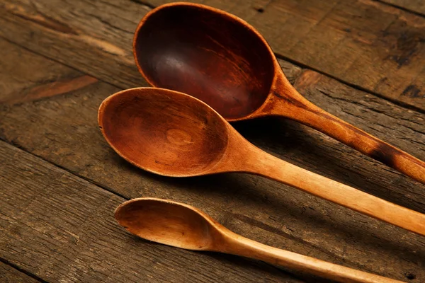 Colheres de madeira utensílios — Fotografia de Stock