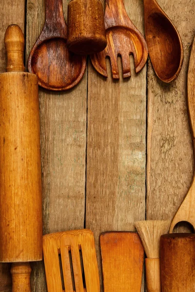 Utensílios de cozinha de madeira — Fotografia de Stock