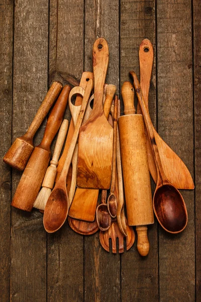 Utensílios de cozinha de madeira — Fotografia de Stock