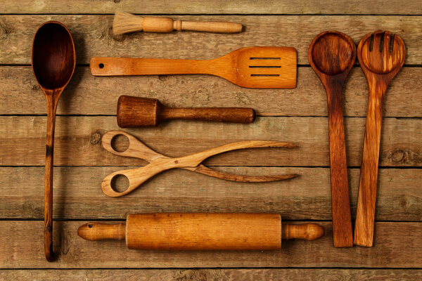 Wooden kitchen utensils