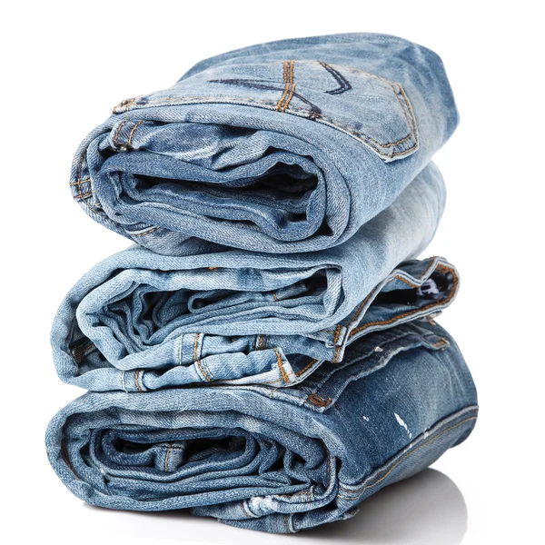 Stapel blauer Jeans — Stockfoto