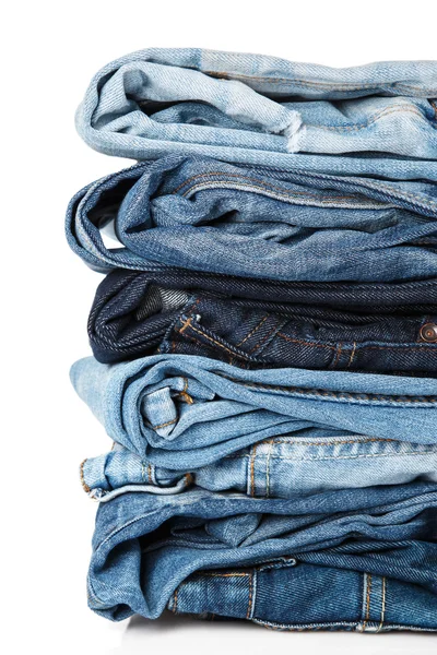 Stack of blue jeans — Stock Photo, Image