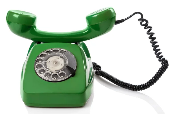 Yeşil retro telefon — Stok fotoğraf