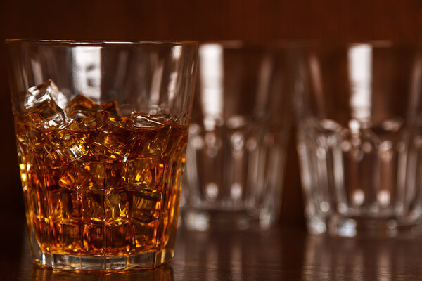 Glasses with whiskey