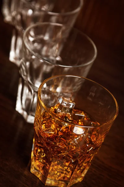 Glasses with whiskey — Stock Photo, Image
