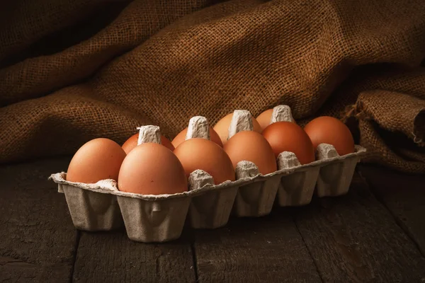 Pakket met eieren — Stockfoto