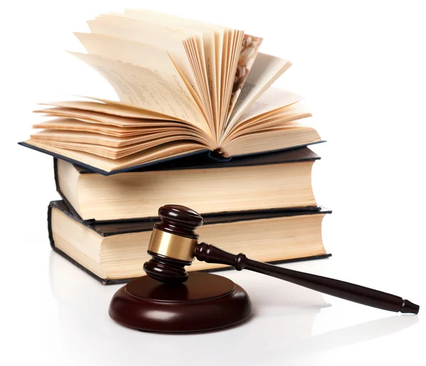 Gavel e libri — Foto Stock