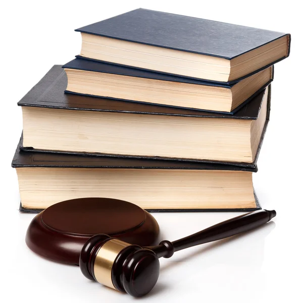 Gavel e libri — Foto Stock