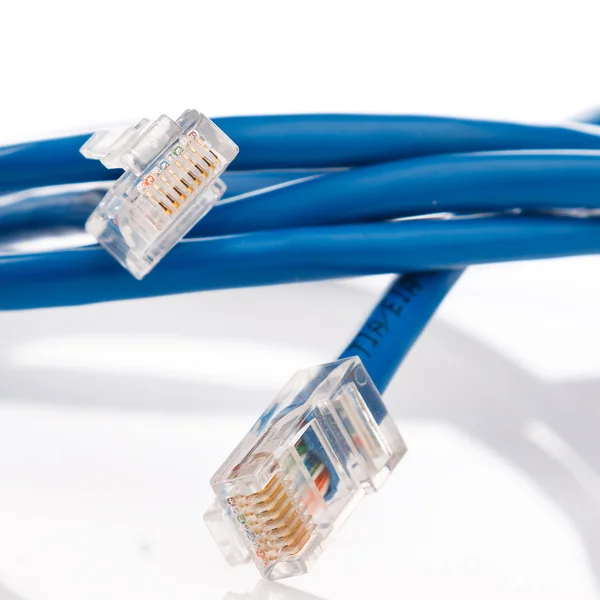 Blauwe internet kabel — Stockfoto