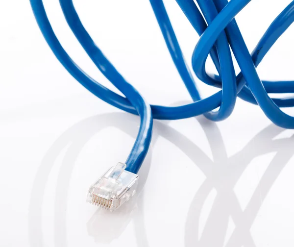 Blauwe internet kabel — Stockfoto