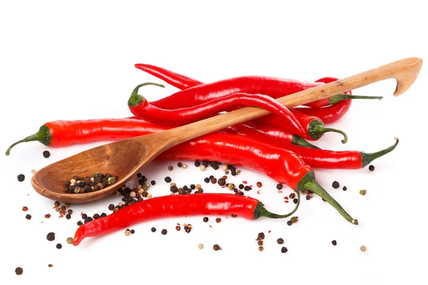 Red chili and dried pepper seeds — Stock Photo, Image