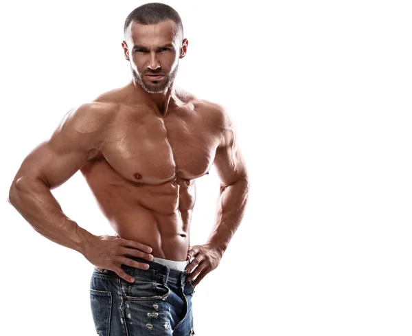 Handsome muscular man posing — Stock Photo, Image