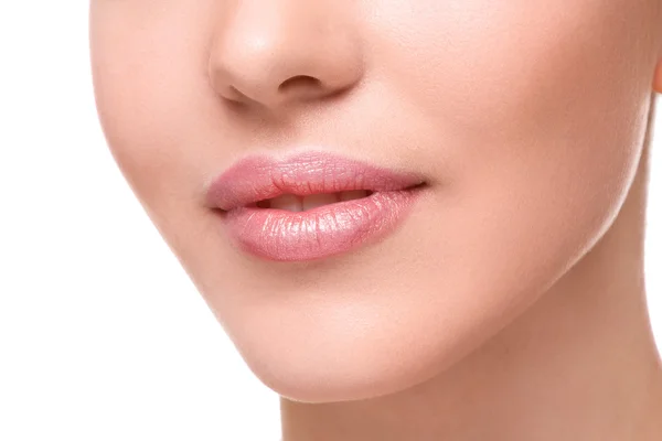 Hermosos labios rosados — Foto de Stock