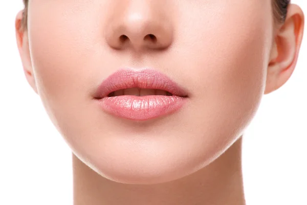 Hermosos labios rosados — Foto de Stock