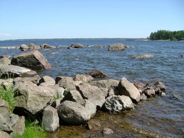 Costa Rocciosa Del Mare Kotka Finlandia — Foto Stock