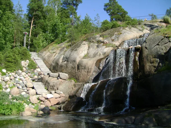Waterfall Rocks Wood — Stock Photo, Image