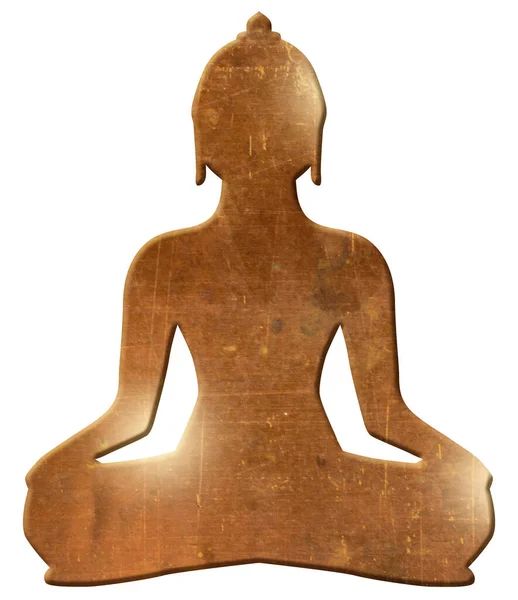 Buddha silhouette oro nero buddhismo meditare induismo — Foto Stock