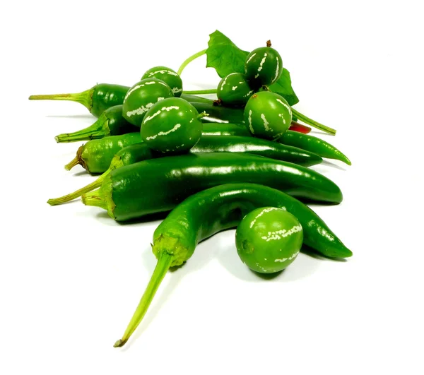 Paprika and ornamental cucumber — Stock Photo, Image