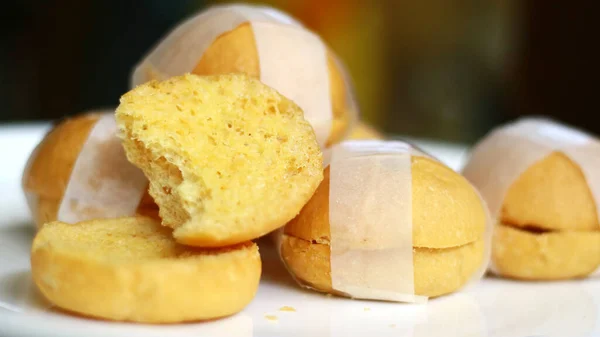 Bolo Bagelen Biscoitos Untados Com Açúcar Lado — Fotografia de Stock