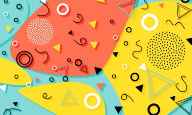 Memphis Düzeni. Eğlenceli bir arka plan. Hippi tarzı 80 'ler-90' lar. Eğlenceli desen.