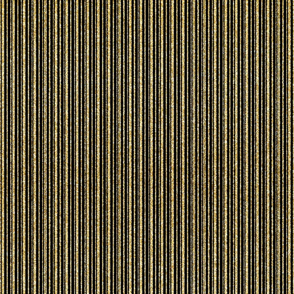 Gyldne glitrende stribet mønster. Lodrette guldstriber. Sort baggrund. Vektor. – Stock-vektor