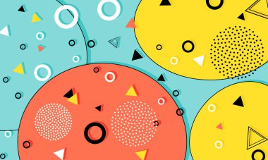 Memphis Düzeni. Eğlenceli bir arka plan. Hippi tarzı 80 'ler-90' lar. Eğlenceli desen.