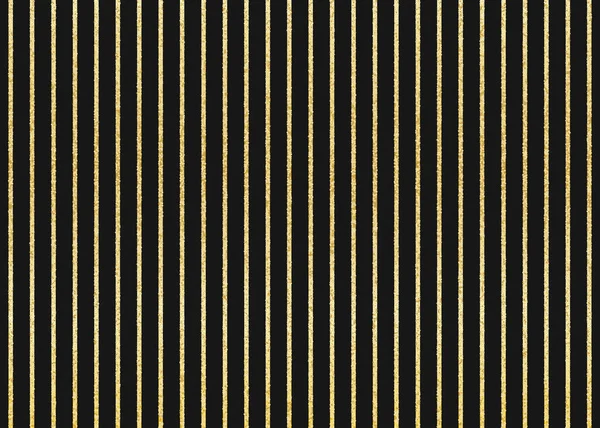 Gouden glinsterende gestreepte patroon. Verticale goudstrepen. Zwarte achtergrond. Vector. — Stockvector