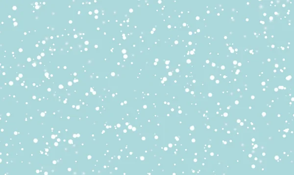 Hó háttér. Téli hóesés. Fehér hópelyhek a kék égen. Eső hó. — Stock Vector