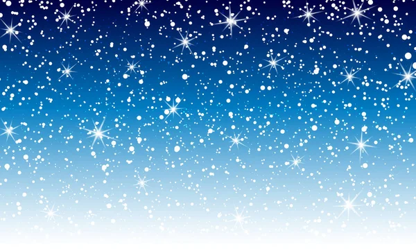雪的背景。冬雪。蓝天上白雪纷飞.落雪. — 图库矢量图片
