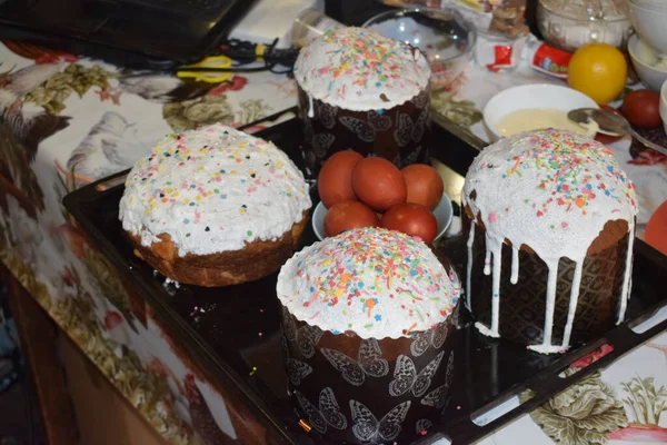 Pasteles Pascua Pan Del Cielo Decir Salvador Está Siempre Con —  Fotos de Stock