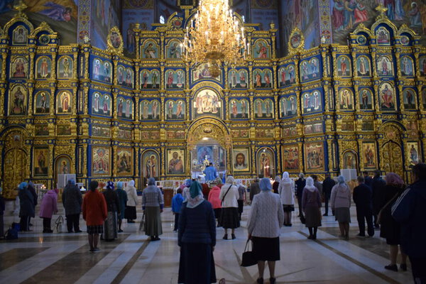 Christian Church, evening service, Assumption Cathedral in Astana, 2018, September.