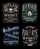 Vintage Whiskey Label T-Shirt Grafik Set