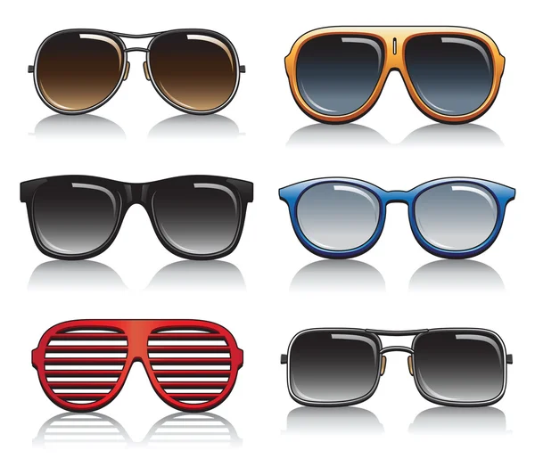 Ensemble de lunettes de soleil Vector — Image vectorielle