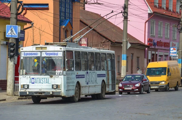Chernivtsi Ukraine Mars 2019 Trolleybus Skoda 14Tr 277 Cheval Avec — Photo